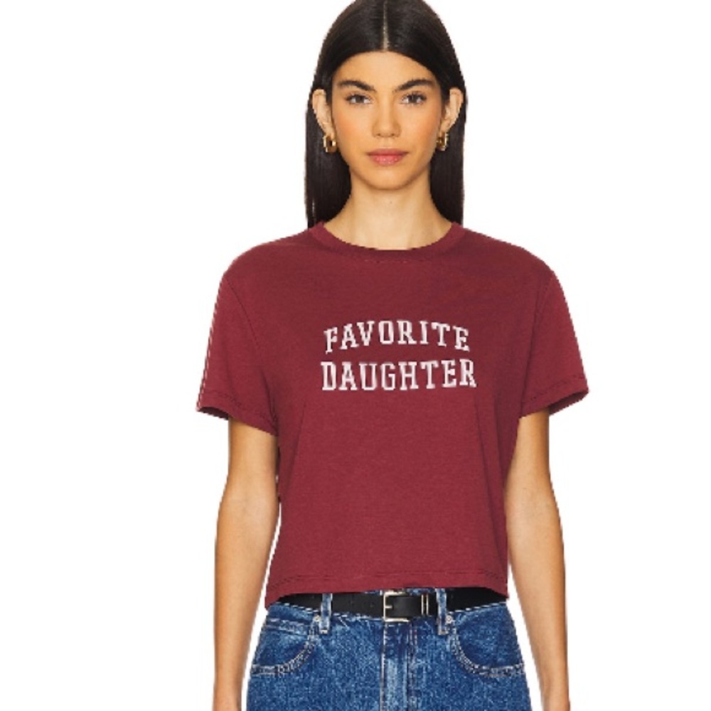 Favorite Daughter Maroon Short Sleeve Tee Casual